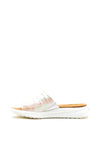 Caprice Climotion Leather Slip on Sandals, Iridescent Beige