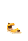 Caprice Nubuck Leather Low Wedge Sandals, Yellow