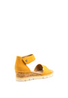 Caprice Nubuck Leather Low Wedge Sandals, Yellow