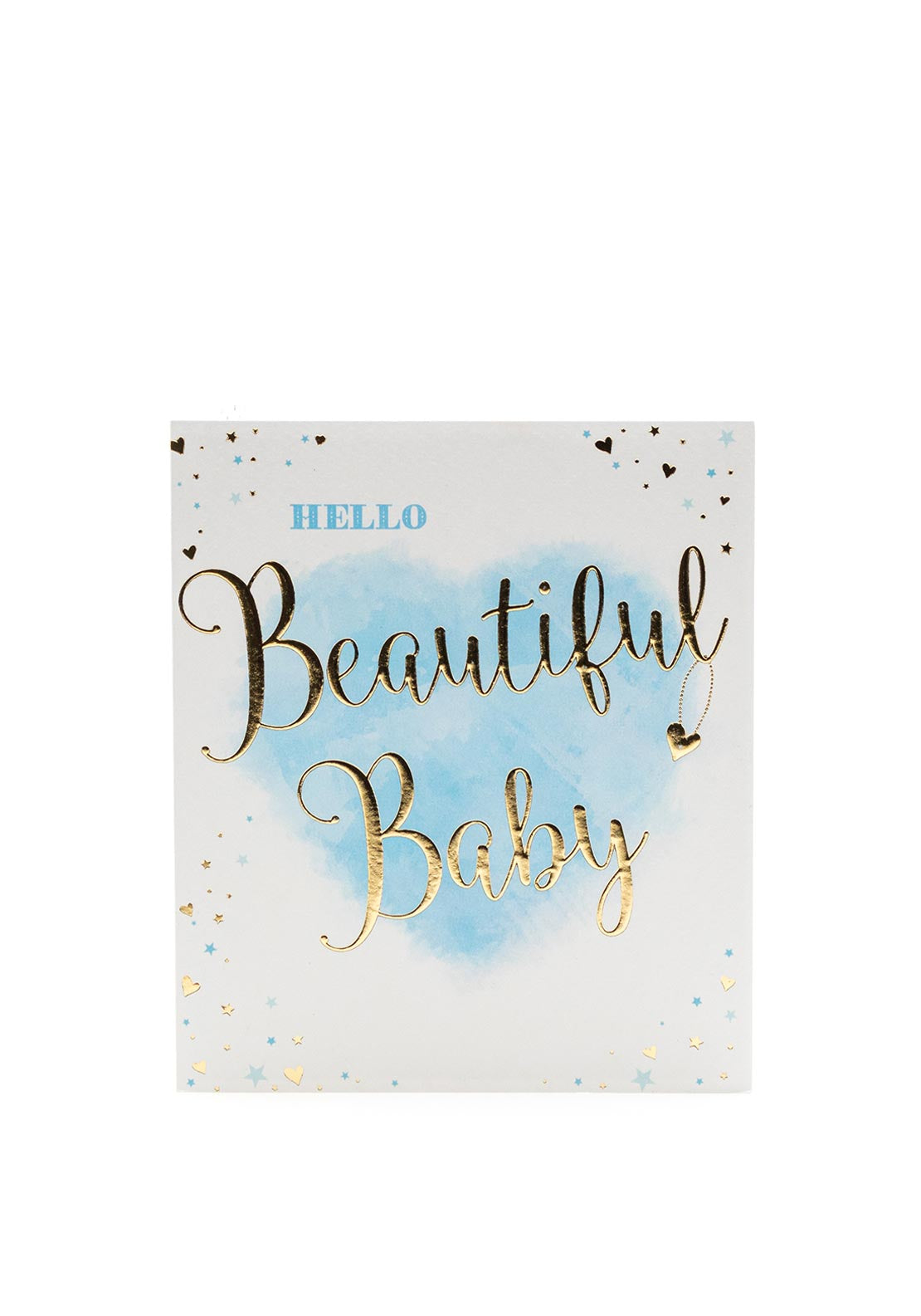 Hello Beautiful Baby Greeting Card, Blue