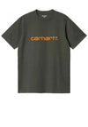 Carhartt Script T-Shirt, Boxwood & Ochre