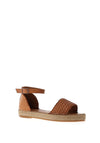 Carmela Weave Leather Platform Sandals, Camel