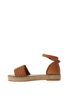 Carmela Weave Leather Platform Sandals, Camel