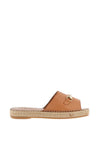 Carmela Leather Buckle Espadrille Sandals, Camel
