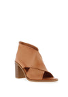 Carmela Leather Zip Back Block Heel Sandals, Camel
