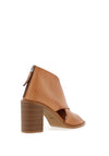 Carmela Leather Zip Back Block Heel Sandals, Camel