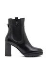 Carmela Leather High Block Heel Boot, Black