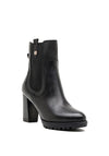 Carmela Leather High Block Heel Boot, Black