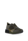 Carmela Leather Quilted Trainers, Khaki