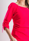 Caroline Kilkenny Isabell Ruched Sleeve Dress, Pink
