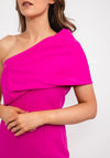 Caroline Kilkenny Vickie Drape Shoulder Maxi Dress, Lipstick Pink