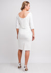 Claudia C Malaga Diamante Trim Dress, White