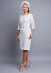Claudia C Malaga Diamante Trim Dress, White