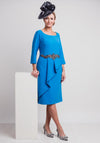 Claudia C Jerez Frill Trim Pencil Dress, Blue