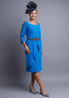 Claudia C Jerez Frill Trim Pencil Dress, Blue