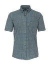 Casa Moda Short Sleeve Check Shirt, Navy & Mint