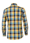 Casa Moda Check Long Sleeve Shirt, Yellow & Blue