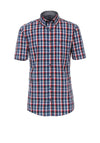 Casa Moda Check Short Sleeve Shirt, Red & Navy