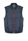 Casa Moda Contrast Zip Quilted Gilet, Navy & Orange