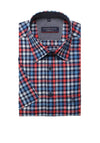 Casa Moda Kent Check Short Sleeve Shirt, Red & Blue