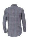 Casa Moda Long Sleeve Chequered Print Shirt, Navy & Orange Multi