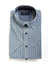 Casa Moda Short Sleeve Diamond Print Shirt, Blue Multi