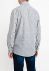 Casa Moda Long Sleeve Pineapple Print Shirt, Blue