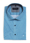 Casa Moda Blue Pattern Short Sleeve Shirt