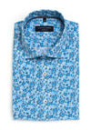 Casa Moda Blue Floral Short Sleeve Shirt