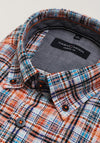 Casa Moda Checked Short Sleeve Shirt, Orange Multi