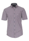Casa Moda Checked Print Short Sleeve Shirt, Navy & Red