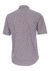 Casa Moda Checked Print Short Sleeve Shirt, Navy & Red