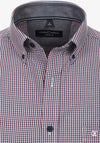 Casa Moda Checked Print Short Sleeve Shirt, Navy & Red