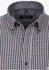 Casa Moda Gingham Print Short Sleeve Shirt, Dark Navy