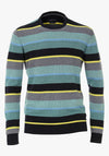 Casa Moda Round Neck Patterned Sweater, Light Turquoise