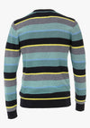 Casa Moda Round Neck Patterned Sweater, Light Turquoise