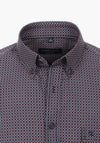 Casa Moda Long Sleeve Small Square Print Shirt, Navy Multi