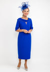 Cassandra Diamante Trim Cowl Midi Dress, Royal Blue