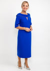 Cassandra Diamante Trim Cowl Midi Dress, Royal Blue