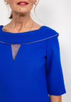Cassandra Diamante Trim Cowl Midi Dress, Royal Blue