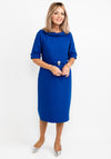Cassandra Diamante Bow Midi Pencil Dress, Royal Blue