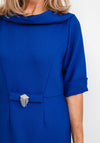 Cassandra Diamante Bow Midi Pencil Dress, Royal Blue