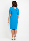 Cassandra Diamante Bow Midi Pencil Dress, Turquoise Blue