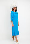 Cassandra Fishtail Maxi Dress, Turquoise Blue