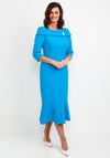Cassandra Fishtail Maxi Dress, Turquoise Blue