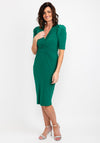 Casting Ruched Waist Midi Dress, Green