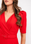 Casting Belted Waist Jumpsuit, Red