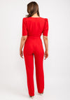 Casting Belted Waist Jumpsuit, Red