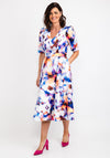 Casting Watercolour Floral Midi Dress, Blue Multi