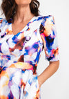 Casting Watercolour Floral Midi Dress, Blue Multi